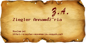 Ziegler Annamária névjegykártya